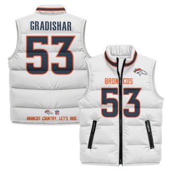 Denver Broncos 2025 Puffer Vest - White / Randy Gradishar