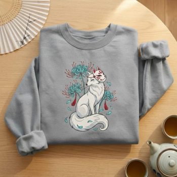 Japanese Kitsune Mask Floral Zen Nature Aesthetic