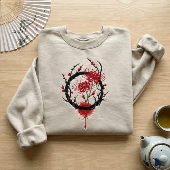 Gothic Spider Lily Embroidered Sweatshirt