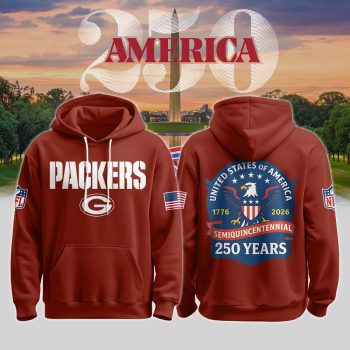 Green Bay Packers x America 250 Semiquincentennial Red Hoodie Limited Edition BKH1113