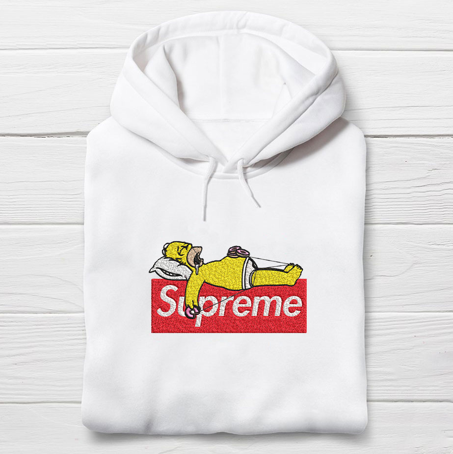 Homer-Simpson-Supreme-Embroidered-Unisex-Hoodie-EBH2262 Homer Simpson Supreme Embroidered Unisex Hoodie EBH2262