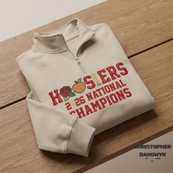 Indiana Hoosiers Champions 2026 Embroidered Quarter Zip - Trendy Trophy Fan Sweatshirt EMB1004