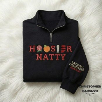 Indiana Hoosiers Champions 2026 Embroidered Quarter Zip - Trendy Trophy Fan Sweatshirt EMB1005
