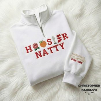Indiana Hoosiers Champions 2026 Embroidered Quarter Zip - Trendy Trophy Fan Sweatshirt EMB1007