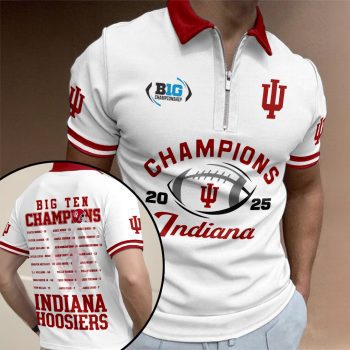 Indiana Hoosiers Football 2025 Zip Polo Shirt ZPL1024