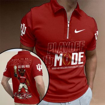 Indiana Hoosiers Football Zip Polo Shirt ZPL1016