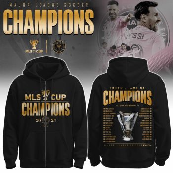 Inter Miami x Major League Soccer Champions 2025 Zip Hoodie Limited Edition Gold BKH1596