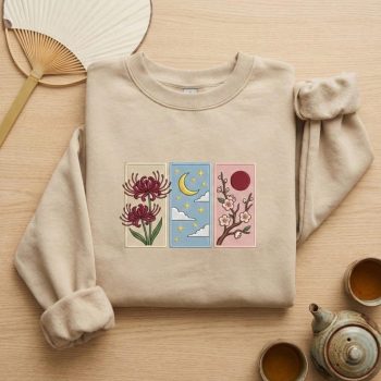 Japanese Art Embroidered Sweatshirt