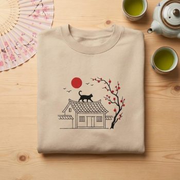 Japanese Cat Zen House Sweatshirt