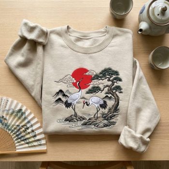 Japanese Crane Pine Tree Sweatshirt
