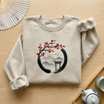 Japanese Zen Embroidered Sweatshirt