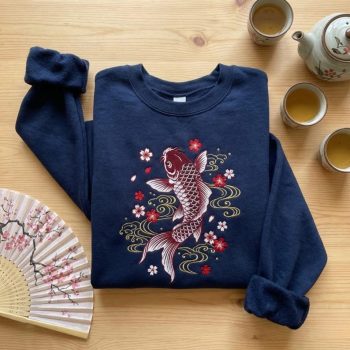 Koi Fish Embroidered Sweatshirt