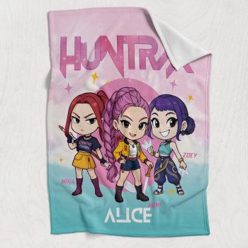 Kpop Demon Hunters Personalized Blanket, Custom Huntrix Anime Throw, Soft Cozy Fan Gift DMT1003
