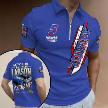 Kyle Larson 2025 NASCAR Cup Series Champion Zip Polo Shirt ZPL1048