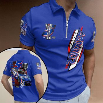 Kyle Larson 2025 NASCAR Cup Series Champion Zip Polo Shirt ZPL1053