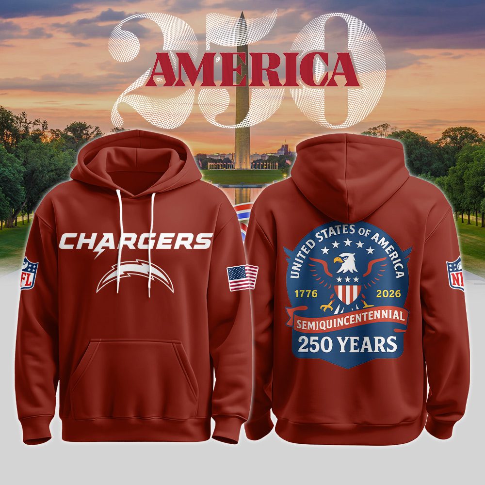 Los-Angeles-Chargers-x-America-250-Semiquincentennial-Red-Hoodie-Limited-Edition-BKH1117 Los Angeles Chargers x America 250 Semiquincentennial Red Hoodie Limited Edition BKH1117
