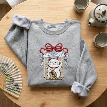 Lucky Cat Japanese Wealth Symbol Crewneck