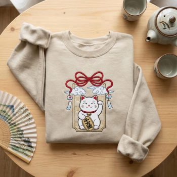 Maneki Neko Embroidered Sweatshirt