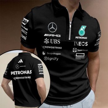 Mercedes AMG Petronas F1 Team 2025 Zip Polo Shirt ZPL1006