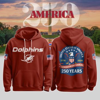Miami Dolphins x America 250 Semiquincentennial Red Hoodie Limited Edition BKH1124