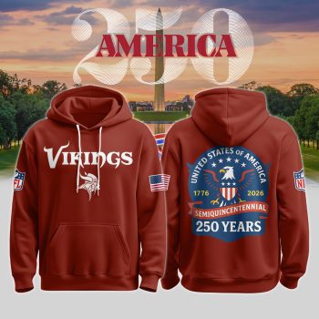 Minnesota Vikings x America 250 Semiquincentennial Red Hoodie Limited Edition BKH1105