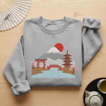 Japanese Pagoda Cherry Blossom Zen Landscape Apparel