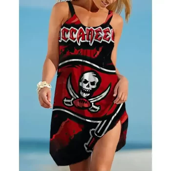 NFL Printed Tampa Bay Buccaneers Beach Dress BDD1325
