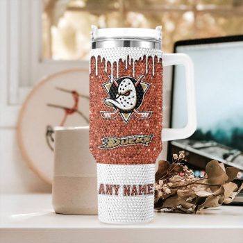 NHL Anaheim Ducks Personalized Name Rhinestone Diamond 40oz Tumbler