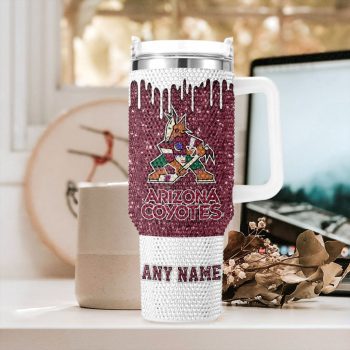 NHL Arizona Coyotes Personalized Name Rhinestone Diamond 40oz Tumbler