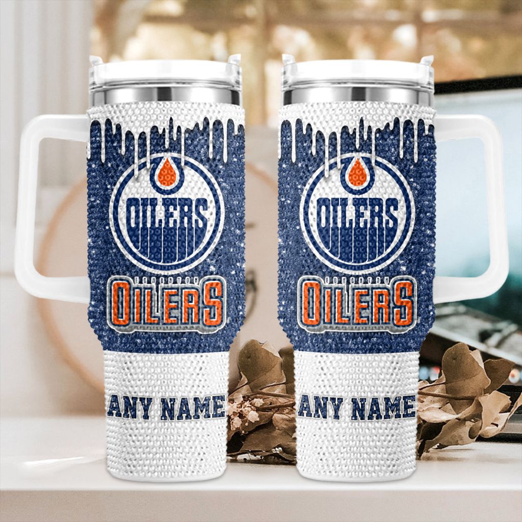 NHL-Edmonton-Oilers-Personalized-Name-Rhinestone-Diamond-40oz-Tumbler-1
