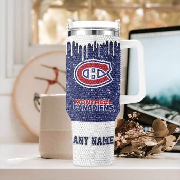 NHL Montreal Canadiens Personalized Name Rhinestone Diamond 40oz Tumbler