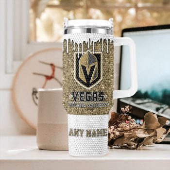NHL Vegas Golden Knights Personalized Name Rhinestone Diamond 40oz Tumbler