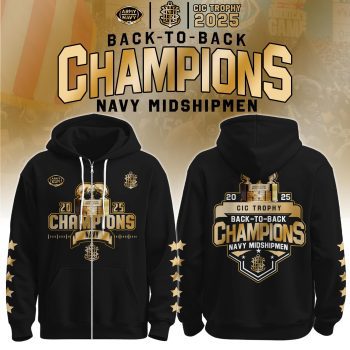 Navy Midshipmen Special Back to Back Commander-in-Chief Trophy Champions 2025 Zip Hoodie BKH1314