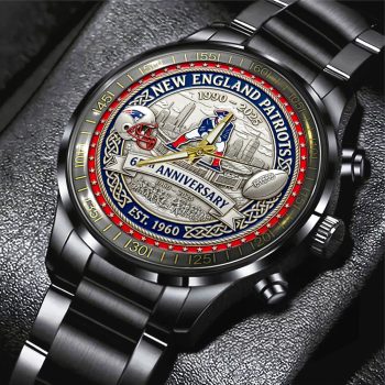 New England Patriots 65th Anniversary 2025 Black Stainless Steel Watch  CHAMP202635