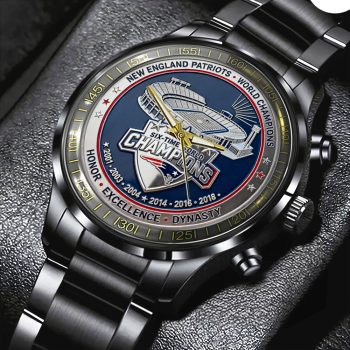 New England Patriots 65th Anniversary 2025 Black Stainless Steel Watch  CHAMP202637
