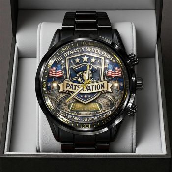 New England Patriots Black Stainless Steel Watch CHAMP202626