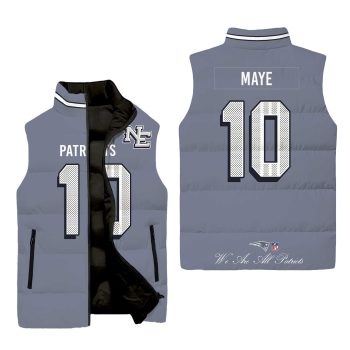New England Patriots Rivalry Series Puffer Vest Sleeveless Down Jacket- Drake Maye - 10
