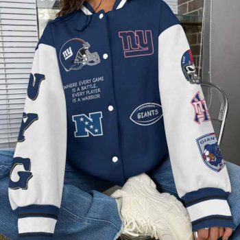 New York Giants National Football League Varsity Jacket Baseball Button Jacket BJA1493