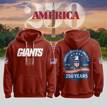 New York Giants x America 250 Semiquincentennial Red Hoodie Limited Edition BKH1114