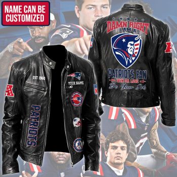 Personalized New England Patriots Motorcycle Leather Jacket  CHAMP202624
