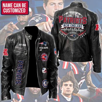 Personalized New England Patriots Motorcycle Leather Jacket  CHAMP202641