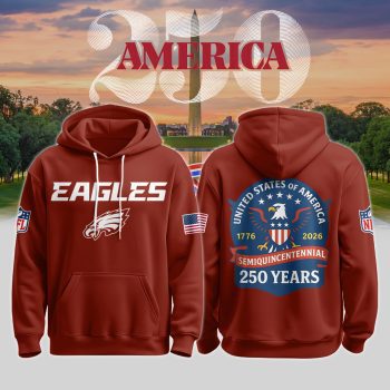 Philadelphia Eagles x America 250 Semiquincentennial Red Hoodie Limited Edition BKH1111