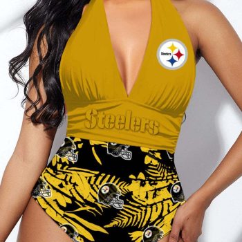 Pittsburgh Steelers Halter Neck One Piece Swimsuit HNS1025
