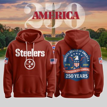 Pittsburgh Steelers x America 250 Semiquincentennial Red Hoodie Limited Edition BKH1132