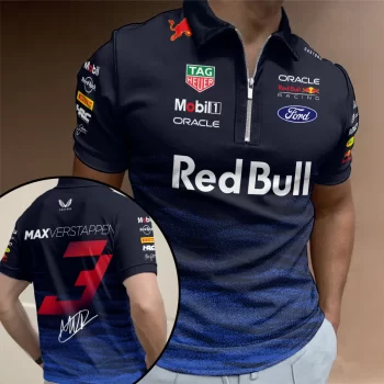Red Bull Racing x Max Verstappen Zip Polo Shirt ZPL1001