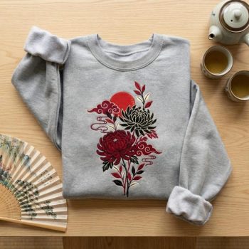 Japanese Floral Zen Botanical Art Top