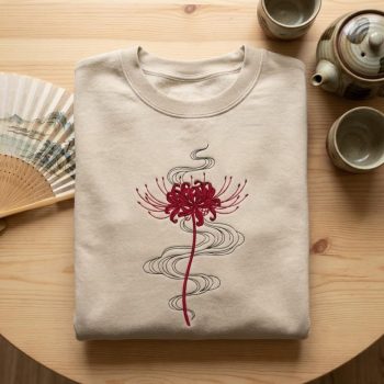 Red Spider Lily Ink Style Sweatshirt