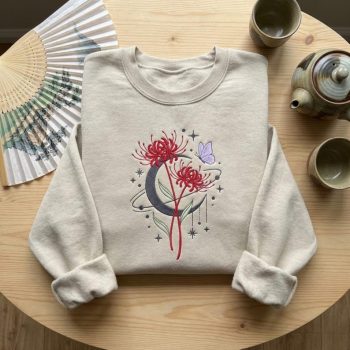 Red Spider Lily Moon Butterfly Sweatshirt