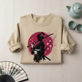 Samurai Woman Embroidered Sweatshirt