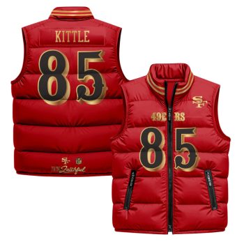 San Francisco 49ers "Rivalries" Puffer Vest - Red Gold / George Kittle